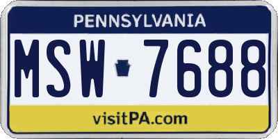 PA license plate MSW7688