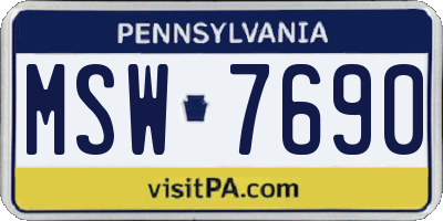 PA license plate MSW7690