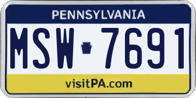 PA license plate MSW7691