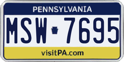 PA license plate MSW7695