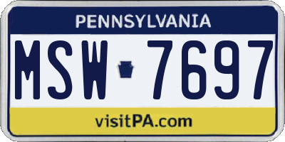 PA license plate MSW7697