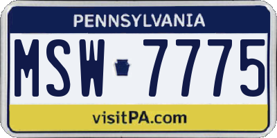 PA license plate MSW7775