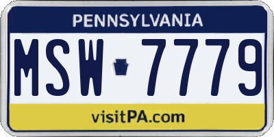 PA license plate MSW7779