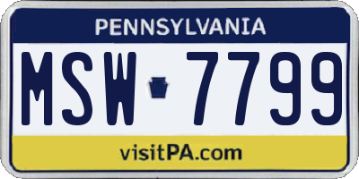 PA license plate MSW7799