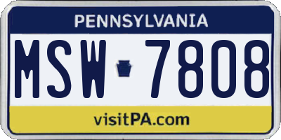 PA license plate MSW7808