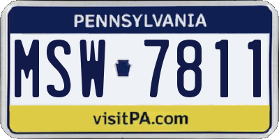 PA license plate MSW7811