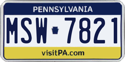 PA license plate MSW7821