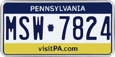 PA license plate MSW7824