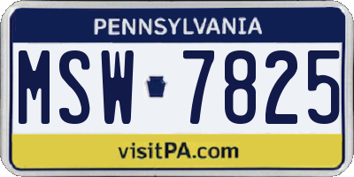 PA license plate MSW7825