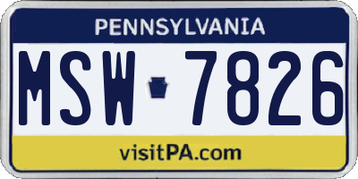 PA license plate MSW7826
