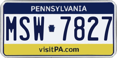 PA license plate MSW7827
