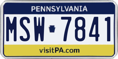 PA license plate MSW7841