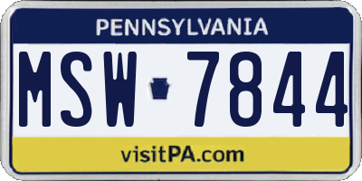 PA license plate MSW7844