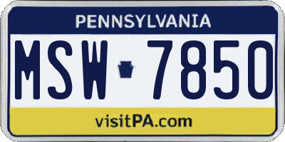 PA license plate MSW7850