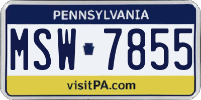 PA license plate MSW7855