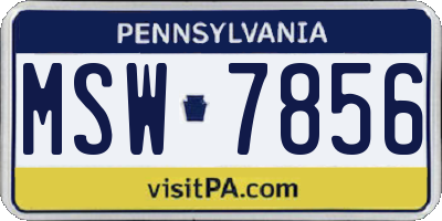 PA license plate MSW7856