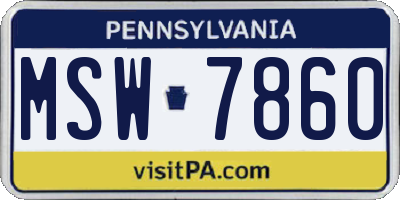 PA license plate MSW7860