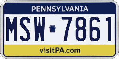 PA license plate MSW7861