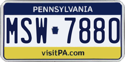 PA license plate MSW7880