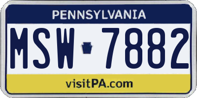 PA license plate MSW7882
