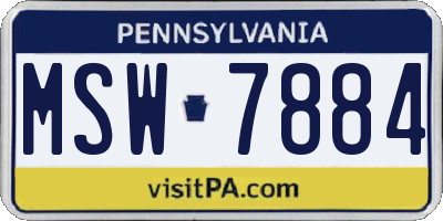 PA license plate MSW7884