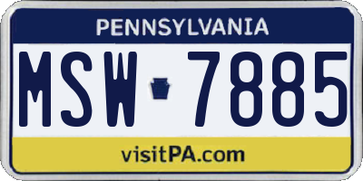 PA license plate MSW7885