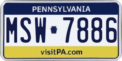 PA license plate MSW7886