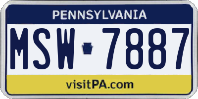 PA license plate MSW7887