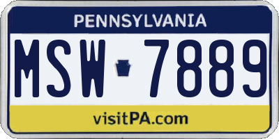 PA license plate MSW7889