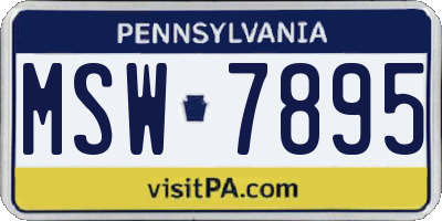 PA license plate MSW7895