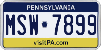 PA license plate MSW7899