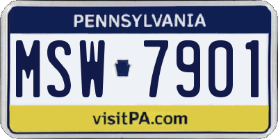 PA license plate MSW7901