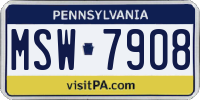 PA license plate MSW7908