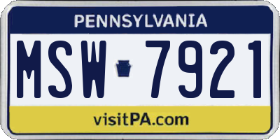 PA license plate MSW7921