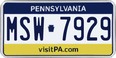 PA license plate MSW7929
