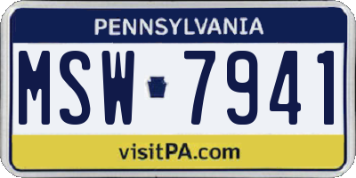 PA license plate MSW7941