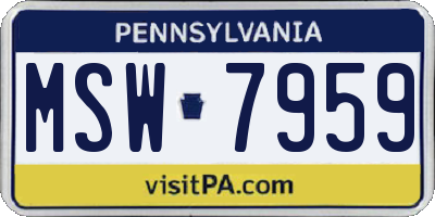 PA license plate MSW7959