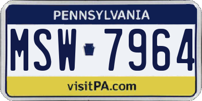 PA license plate MSW7964