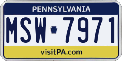 PA license plate MSW7971