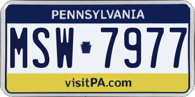 PA license plate MSW7977