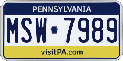 PA license plate MSW7989
