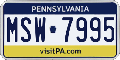 PA license plate MSW7995