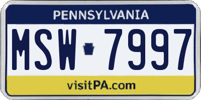 PA license plate MSW7997