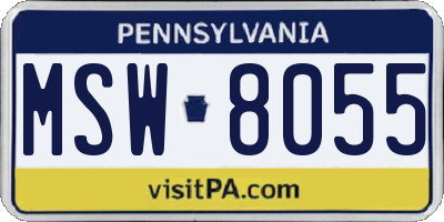 PA license plate MSW8055
