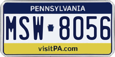 PA license plate MSW8056