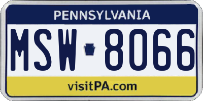 PA license plate MSW8066