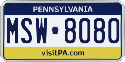 PA license plate MSW8080