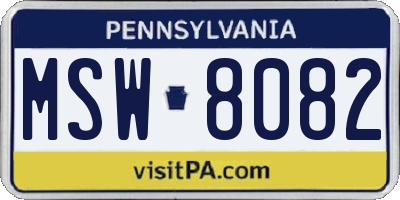 PA license plate MSW8082
