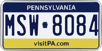 PA license plate MSW8084