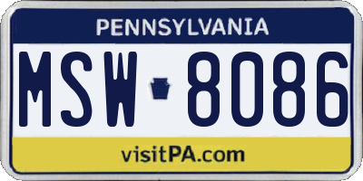 PA license plate MSW8086